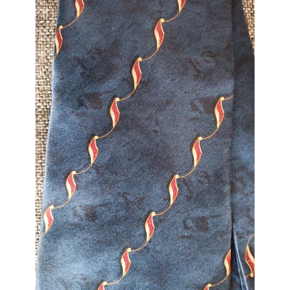 Tie 70s 80s 90s Y2K Mens Bill Blass Silk Blue Red Beige 4 Wide 57 Long